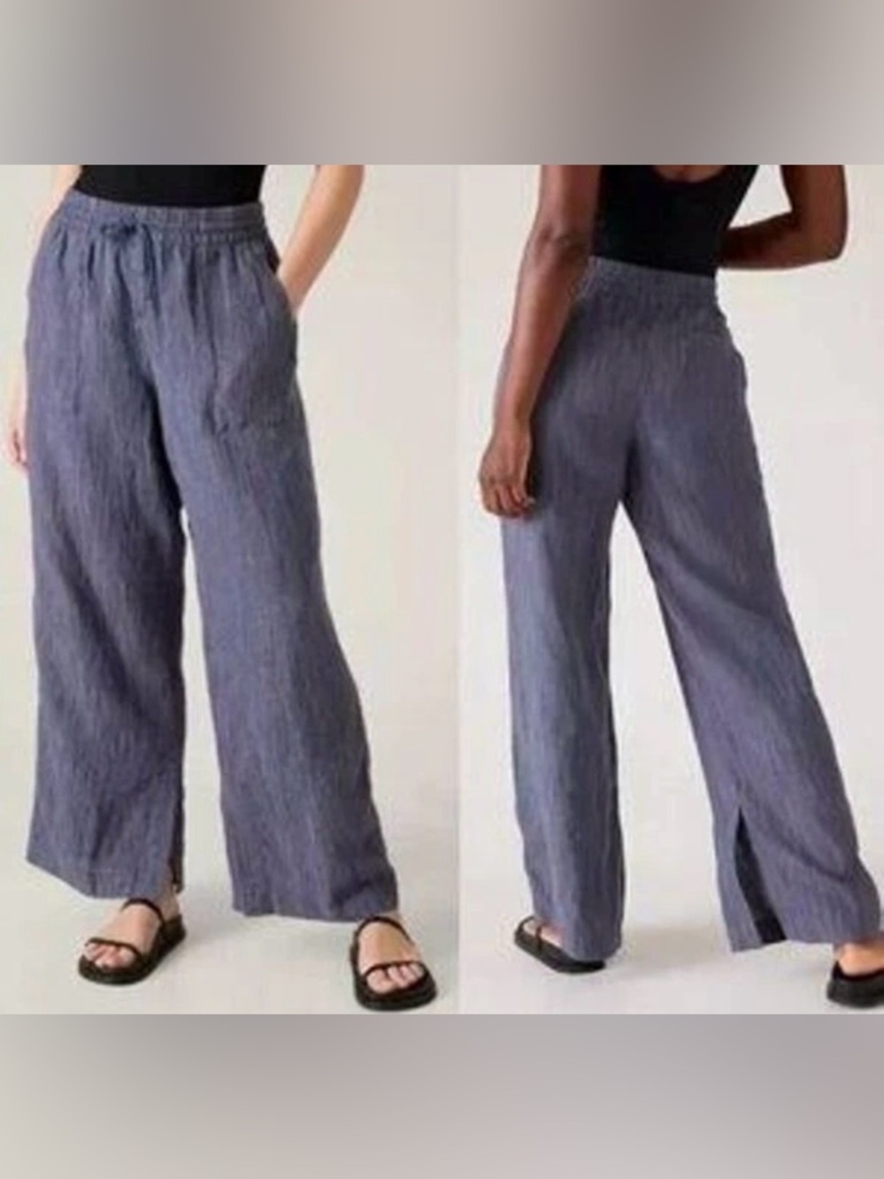 Athleta Wide-Leg Retreat Linen Pants